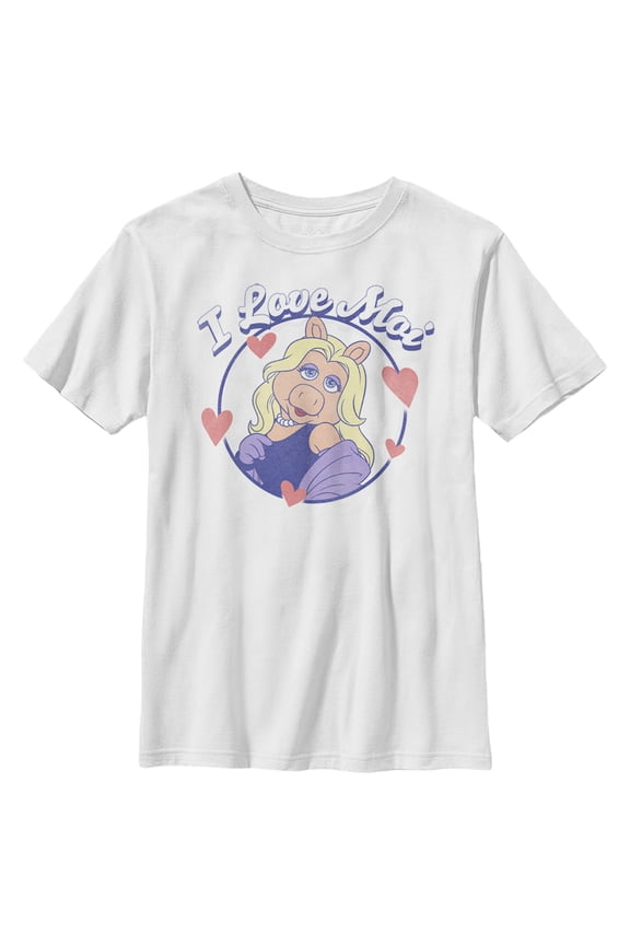 Boy's The Muppets I Love Moi Graphic Tee White Medium