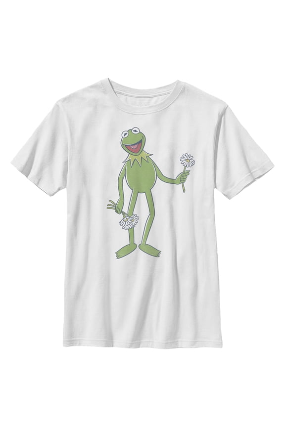 Boy's The Muppets Kermit Flower Bouquet Graphic Tee White X Small