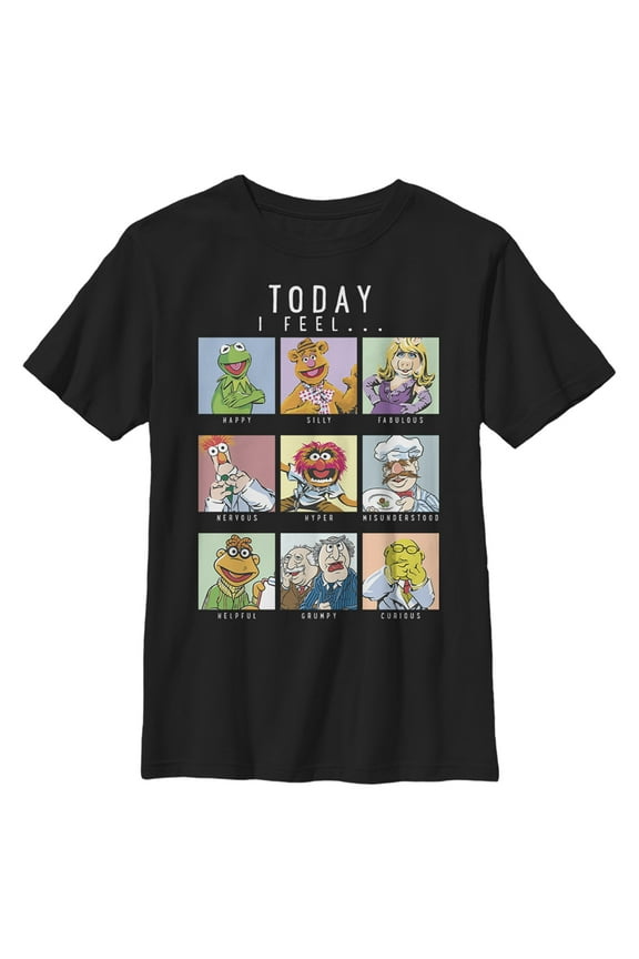 Boy's The Muppets Mood Chart Graphic Tee Black Small