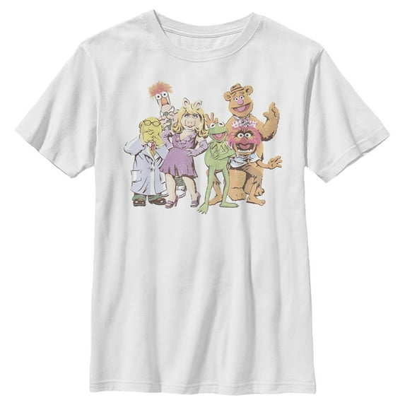 Boy's The Muppets The Gang Graphic Tee White Small