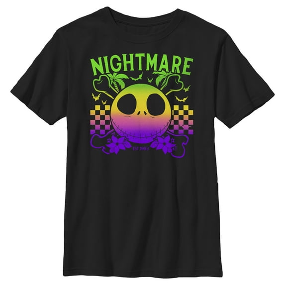 Boy's The Nightmare Before Christmas EST. 1993 Neon Rainbow Jack Graphic Tee Black Small