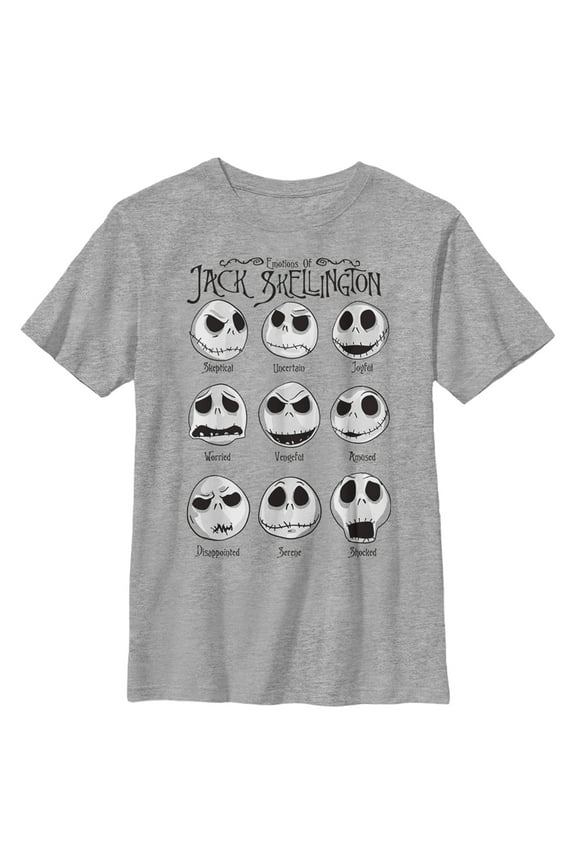 Boys' Husky The Nightmare Before Christmas Emotional Jack Skellington Graphic Tee Athletic Heather X Large
