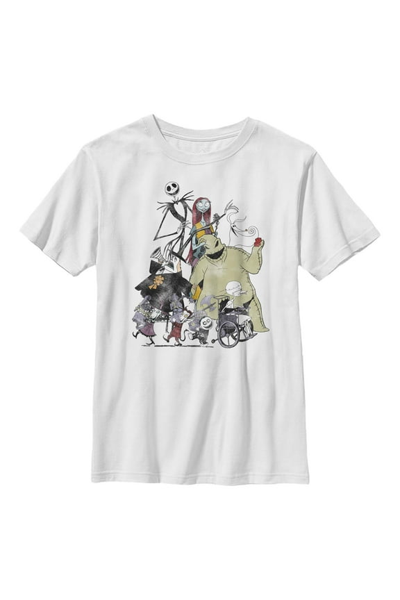 Boy's The Nightmare Before Christmas Group Character Shot Graphic T-Shirt
