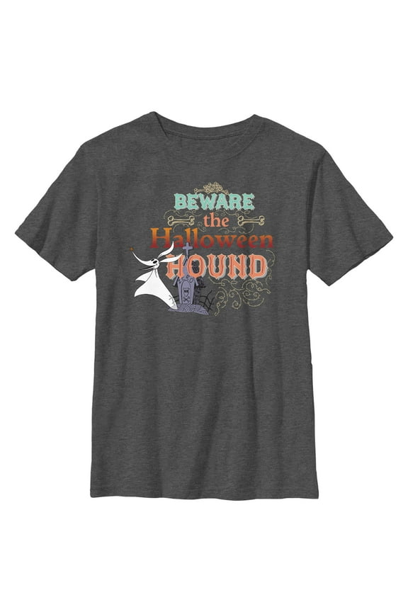 Boy's The Nightmare Before Christmas Halloween Hound Zero Graphic Tee Charcoal Heather Large