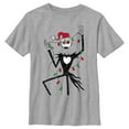 thumbnail image 1 of Boy's The Nightmare Before Christmas Jack Christmas Lights Graphic Tee Athletic Heather Medium, 1 of 5