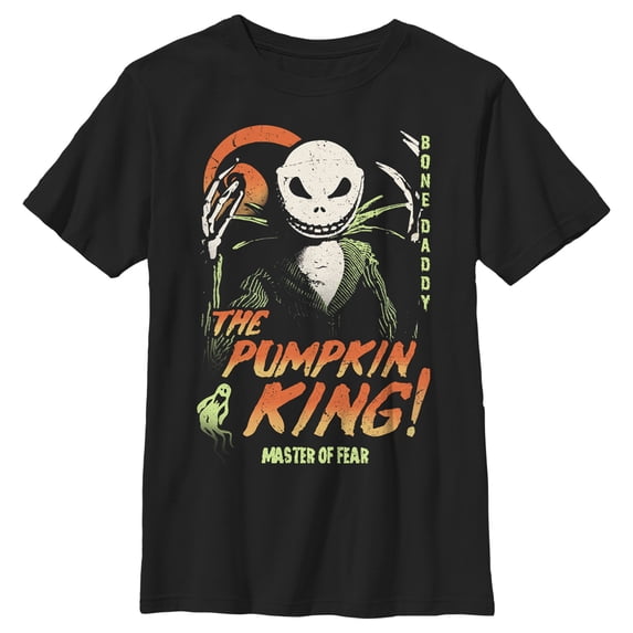 Boy's The Nightmare Before Christmas Jack Skellington Master of Fear Graphic Tee Black X Large