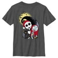 thumbnail image 1 of Boy's The Nightmare Before Christmas Jack and Sally Christmas Portrait  Graphic Tee Charcoal Heather Medium, 1 of 5