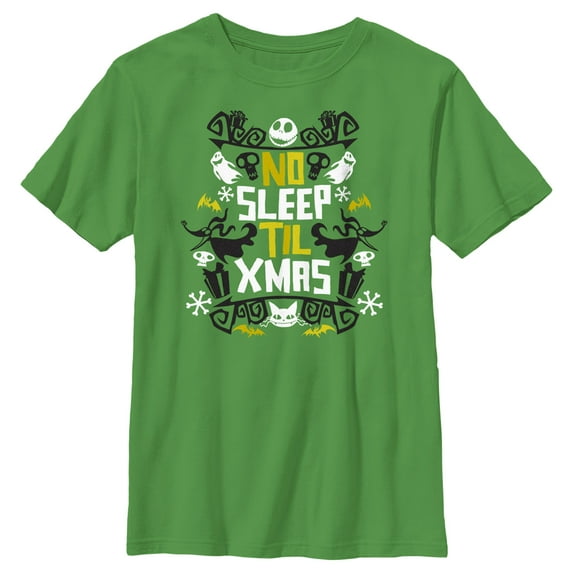 Boy's The Nightmare Before Christmas No Sleep Til Christmas Graphic Tee Kelly Green Small
