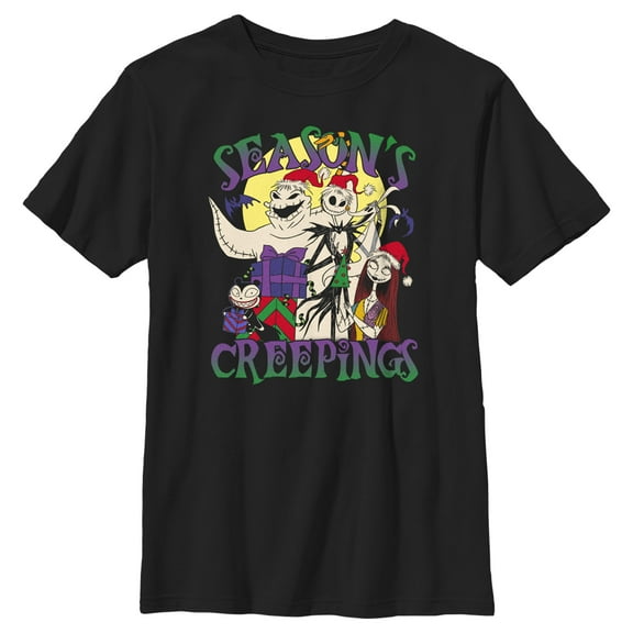 Boy's The Nightmare Before Christmas Season's Creepings Graphic Tee Black Large
