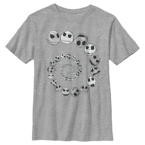 Boy's The Nightmare Before Christmas Spiral Facial Expressions and Moods Of Jack Graphic Tee Athletic Heather Medium