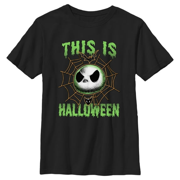 Boy's The Nightmare Before Christmas This Is Halloween Jack Face Graphic Tee Black Large