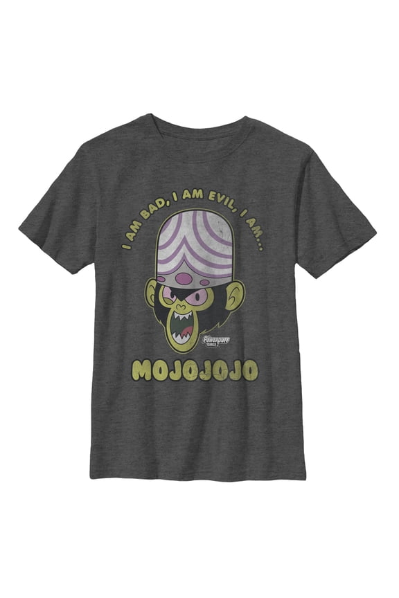 Boy's The Powerpuff Girls Evil Mojojojo Monkey Graphic Tee Charcoal Heather Medium