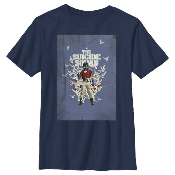 Boy's The Suicide Squad Peacemaker Poster  Graphic Tee Navy Blue X Small