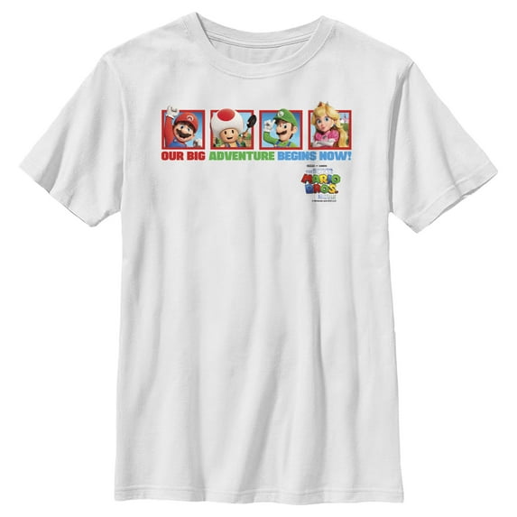 Boy's The Super Mario Bros. Movie Our Big Adventure Begins Now Graphic Tee White X Large