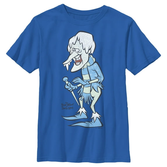 Boy's The Year Without a Santa Claus Vintage Snow Graphic Tee Royal Blue Large