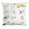 thumbnail image 1 of Boy's Throw Pillow Cushion Cover, Traveling Through the Cosmos Themed Cartoon Drawing Astronautics Abstract Crafts, Decorative Square Accent Pillow Case, 24 X 24 Inches, Multicolor, by Ambesonne, 1 of 2