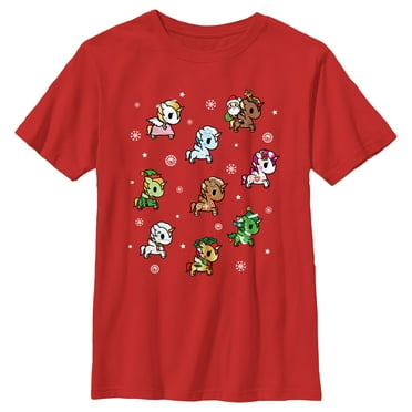 Boy's Tokidoki Holiday Unicornos  Graphic Tee Red Large