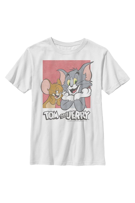 Boy's Tom and Jerry Innocent Rivalry Graphic Tee White X Small