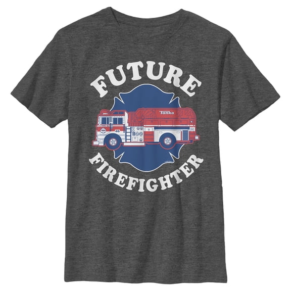 Boy's Tonka Future Firefighter Graphic Tee Charcoal Heather Small