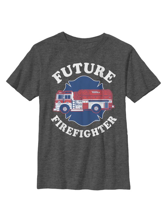Boy's Tonka Future Firefighter Graphic Tee Charcoal Heather X Large
