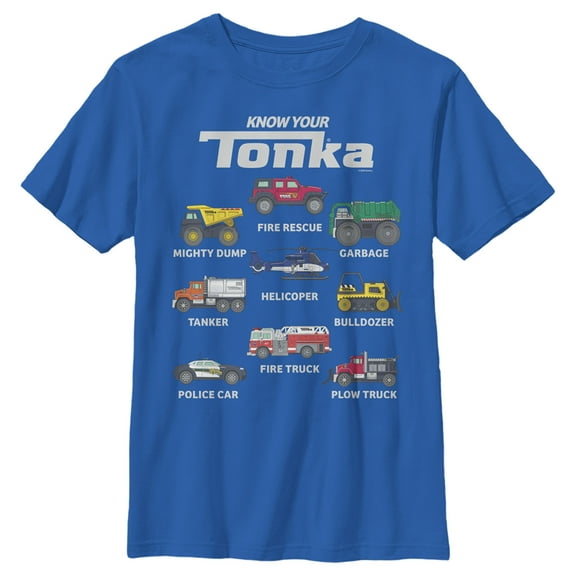 Boy's Tonka Truck Chart  Graphic Tee Royal Blue X Large