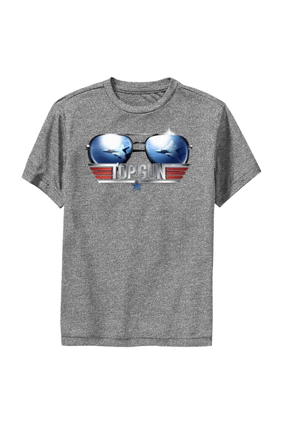 Boy's Top Gun Aviator Sunglasses Logo Performance Graphic T-Shirt