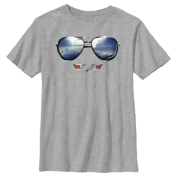 Boy's Top Gun Aviator Sunglasses Reflection Logo Graphic T-Shirt