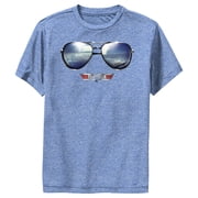 Boys Top Gun Aviator Sunglasses Reflection Logo Performance Graphic T-Shirt