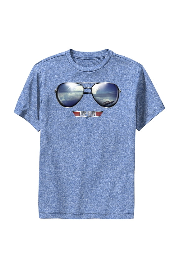 Boy's Top Gun Aviator Sunglasses Reflection Logo Performance Graphic T-Shirt