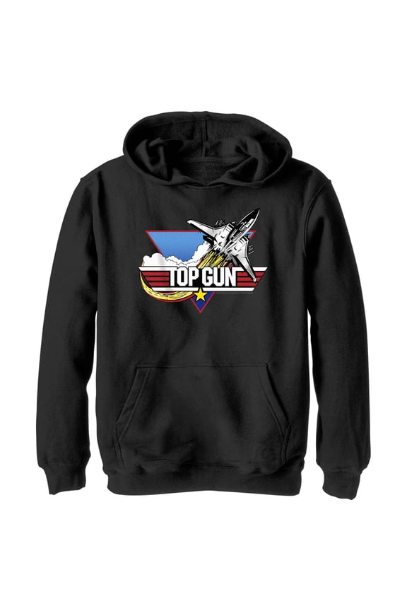 Boy's Top Gun Fighter Jet Logo Pull Over Hoodie