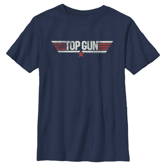 Boy's Top Gun Logo Distressed Graphic T-Shirt