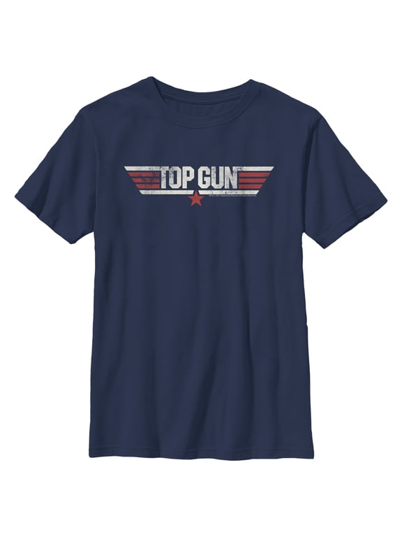 Boy's Top Gun Logo Distressed Graphic T-Shirt