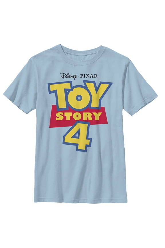 Boy's Toy Story Bold Logo  Graphic Tee Light Blue Medium