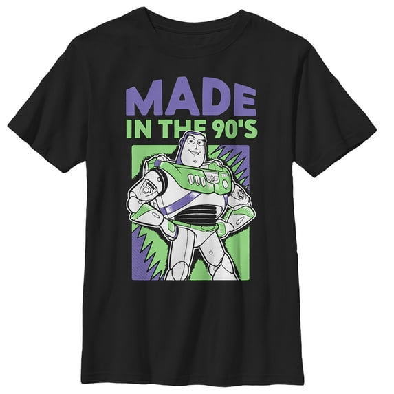 Boy's Toy Story Buzz Lightyear Made in 90s Graphic Tee Black Small