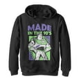 thumbnail image 1 of Boy's Toy Story Buzz Lightyear Made in 90s Pull Over Hoodie Black Small, 1 of 3