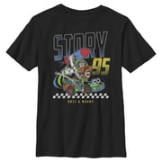Boys' Husky Toy Story Buzz & Woody Rocket Car Graphic Tee Black Medium