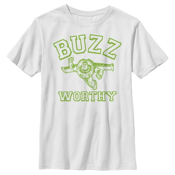 Boy's Toy Story Buzz Worthy Hero Graphic Tee White Medium