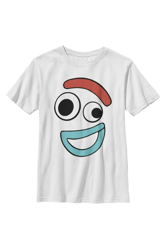 Boy's Toy Story Forky Smiling Face Graphic Tee White Small