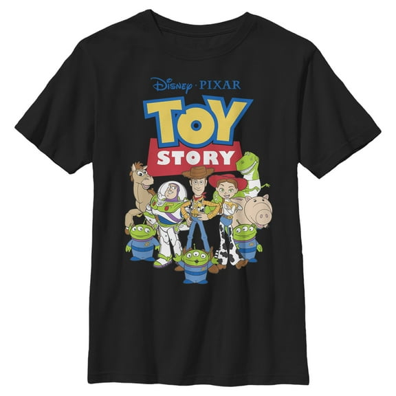 Boy's Toy Story Gang is All Here  Graphic Tee Black Medium