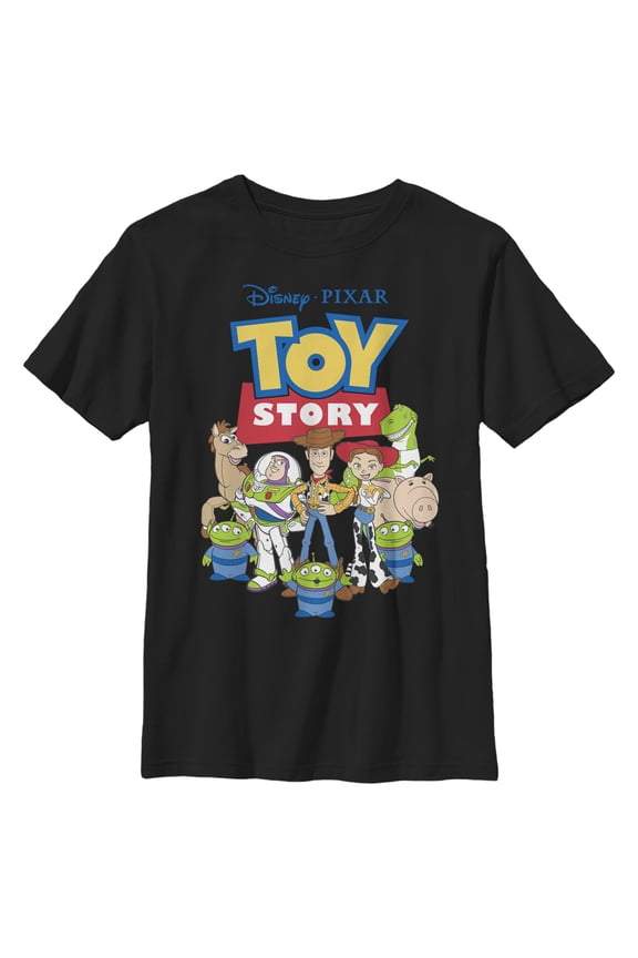 Boy's Toy Story Gang is All Here Graphic Tee Black Small