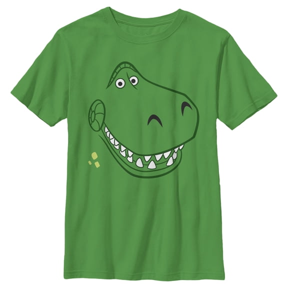 Boy's Toy Story Grinning Rex Face Graphic Tee Kelly Green Large