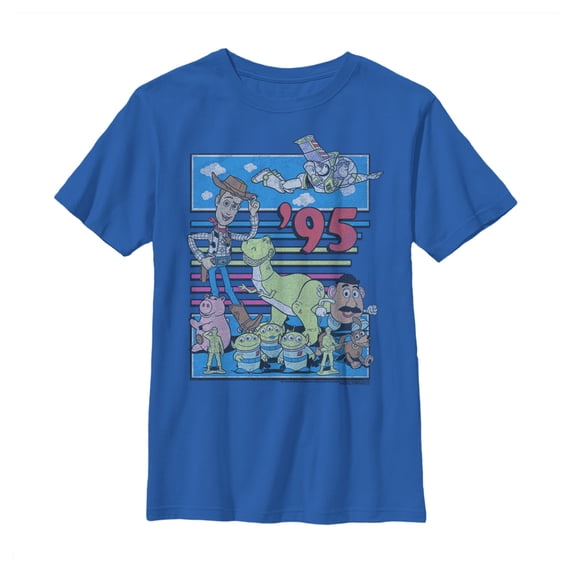 Boy's Toy Story Retro Best Friend Toys Graphic Tee Royal Blue X Large