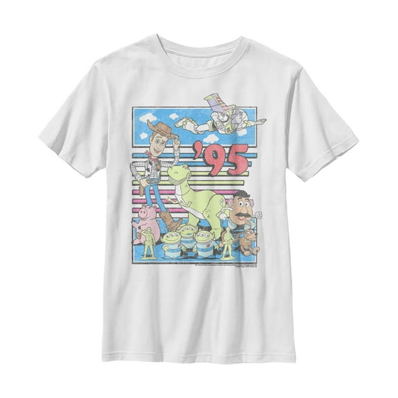 Boy's Toy Story Retro Best Friend Toys  Graphic Tee White Medium