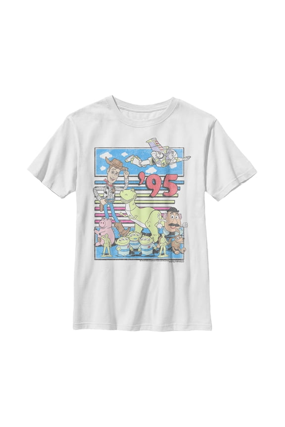 Boy's Toy Story Retro Best Friend Toys Graphic Tee White X Large
