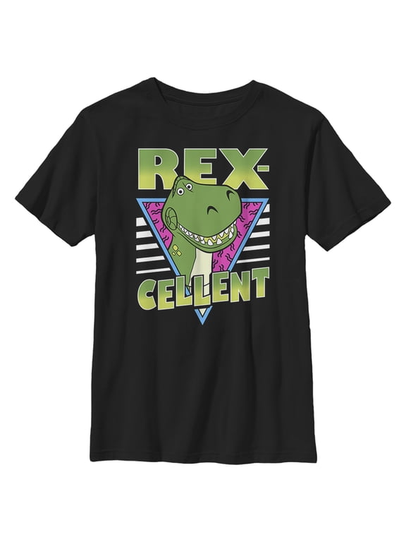 Boy's Toy Story Rex-cellent '90s Vibe Graphic Tee Black Small