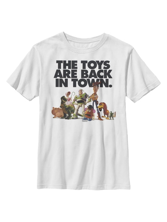 Boy's Toy Story Toys Are Back in Town Graphic Tee White Medium