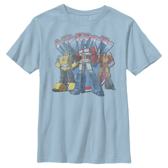 Boy's Transformers Autobots Trio Graphic Tee Light Blue Small
