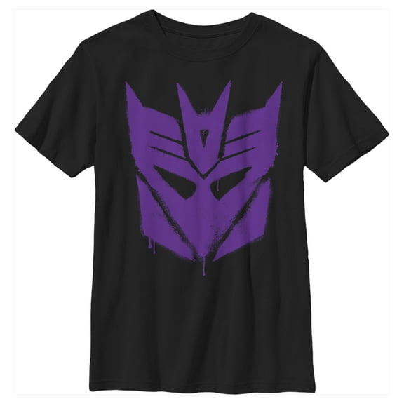 Boy's Transformers Decepticon Graffiti Logo  Graphic Tee Black Small
