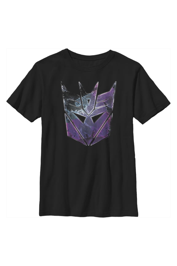 Boy's Transformers Decepticon Rusted Logo Graphic Tee Black Large