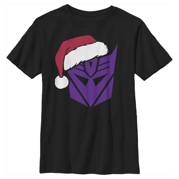 Boy's Transformers Decepticon Santa Graphic Tee Black Large